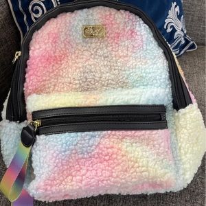 Betsey Johnson Teddy Bear Faux Fur Backpack